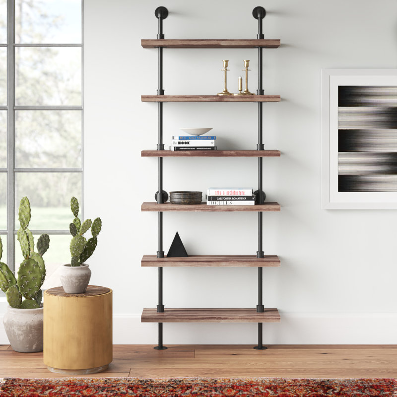 Carl Iron Pipe Wall Mount Ladder Bookcase & Reviews AllModern
